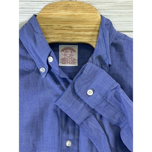 Brooks Brothers Traditional Fit Mens Dress Shirt Sz 15.5/Med Blue 100%‎ Cotton - Picture 1 of 7